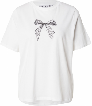 PIECES Tričko 'PCMANILLA'  čierna / biela