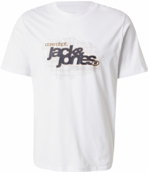 JACK & JONES Tričko 'JCOGRID'  piesková / sivá / biela