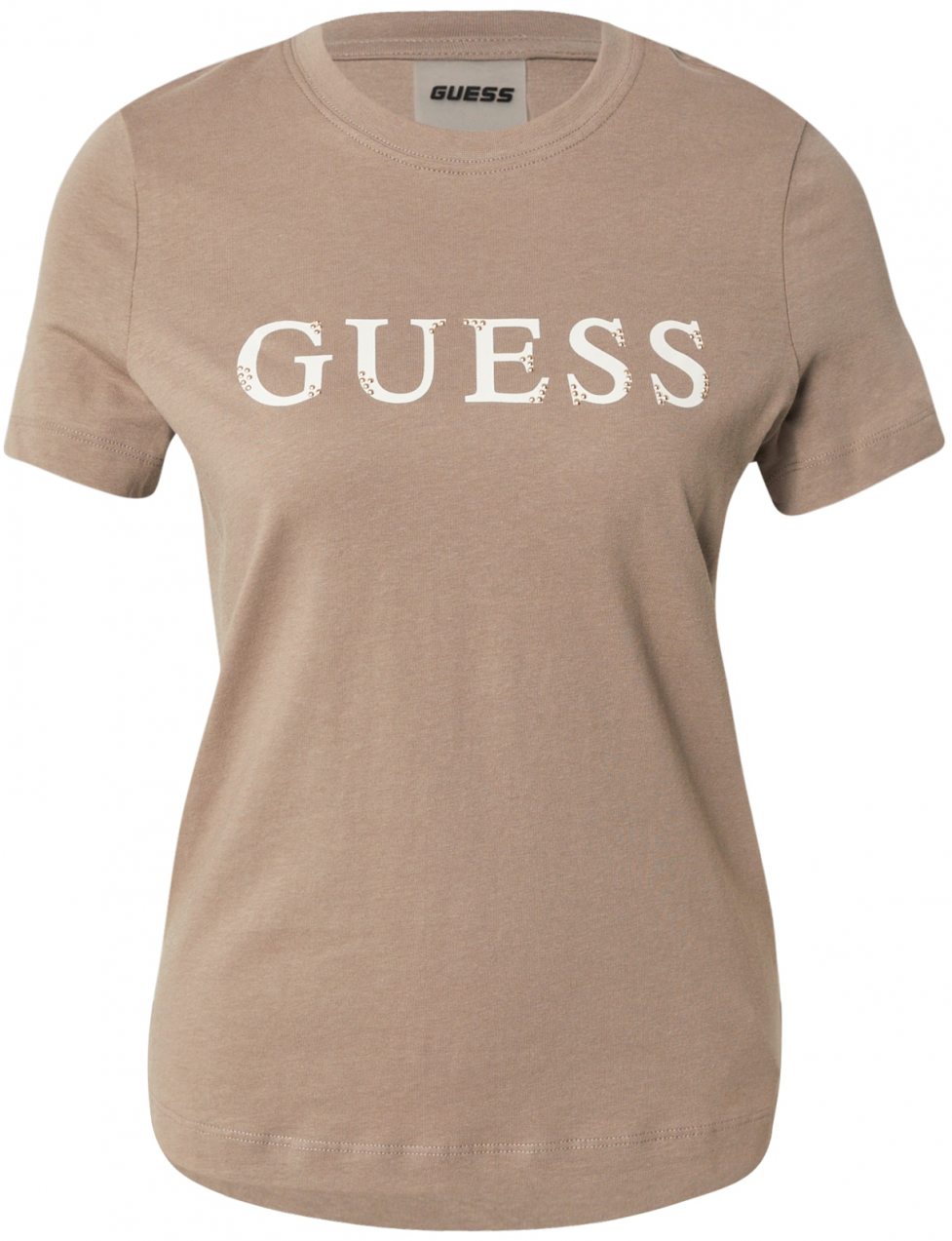 GUESS Tričko 'CLELIA'  tmavošedá / biela