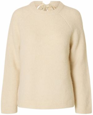 SELECTED Sveter 'SLFGABELLA'  krémová
