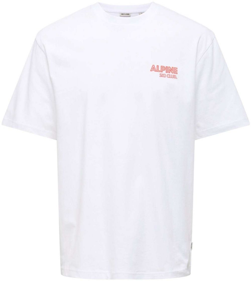 Only & Sons Tričko 'ONSMILO'  krvavo červená / biela