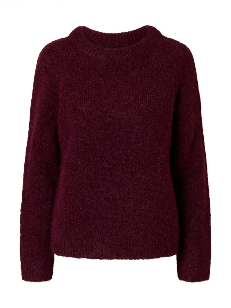 SELECTED Sveter 'SLFGabella'  farba lesného ovocia / čierna