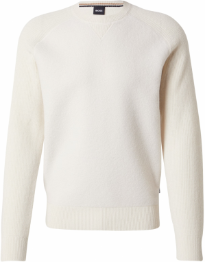 BOSS Sveter 'Hero'  biela ako vlna