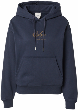 Calvin Klein Jeans Mikina 'CLASSIC'  námornícka modrá / oranžová