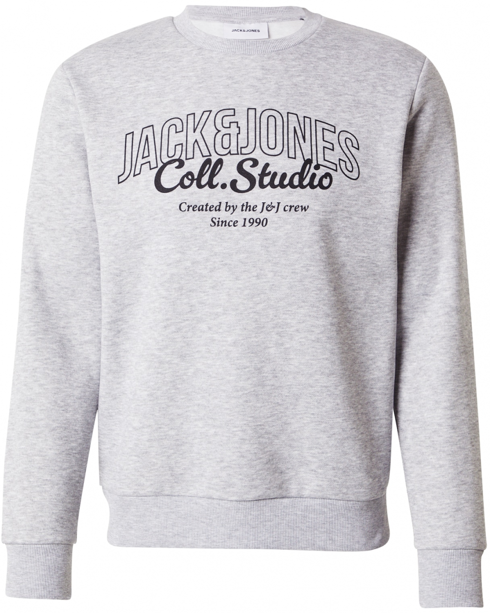 JACK & JONES Mikina 'JJMAKOTO'  sivá melírovaná / čierna