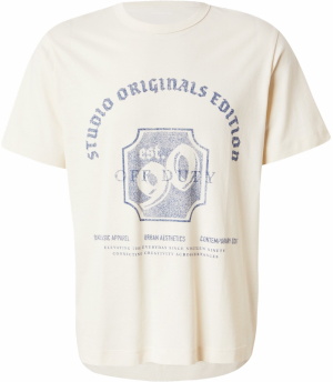 JACK & JONES Tričko 'JORMEADOWS'  tmavomodrá / biela ako vlna