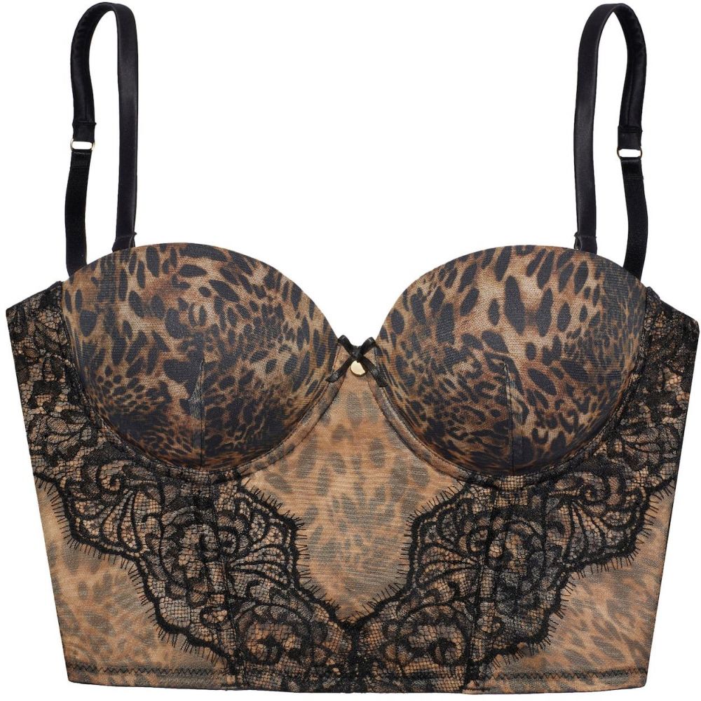 LASCANA Korzet  hnedá / brokátová / čierna