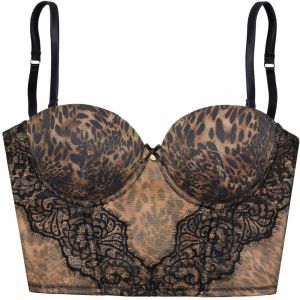 LASCANA Korzet  hnedá / brokátová / čierna