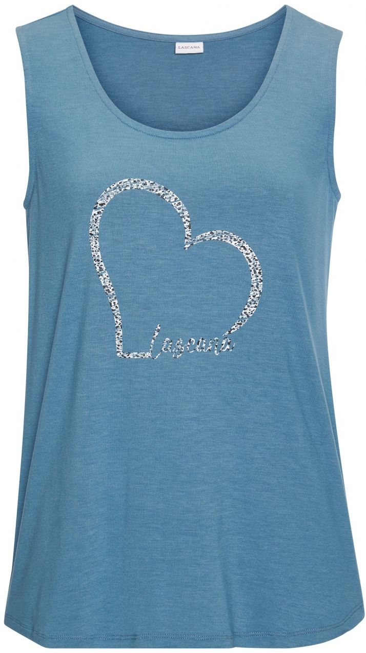 LASCANA Top  modrosivá / čierna / biela