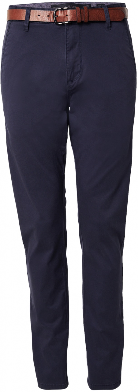 INDICODE JEANS Chino nohavice 'Gower'  námornícka modrá / hrdzavohnedá