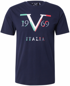 19V69 ITALIA Tričko 'PEDRO'  námornícka modrá / zelená / červená / biela