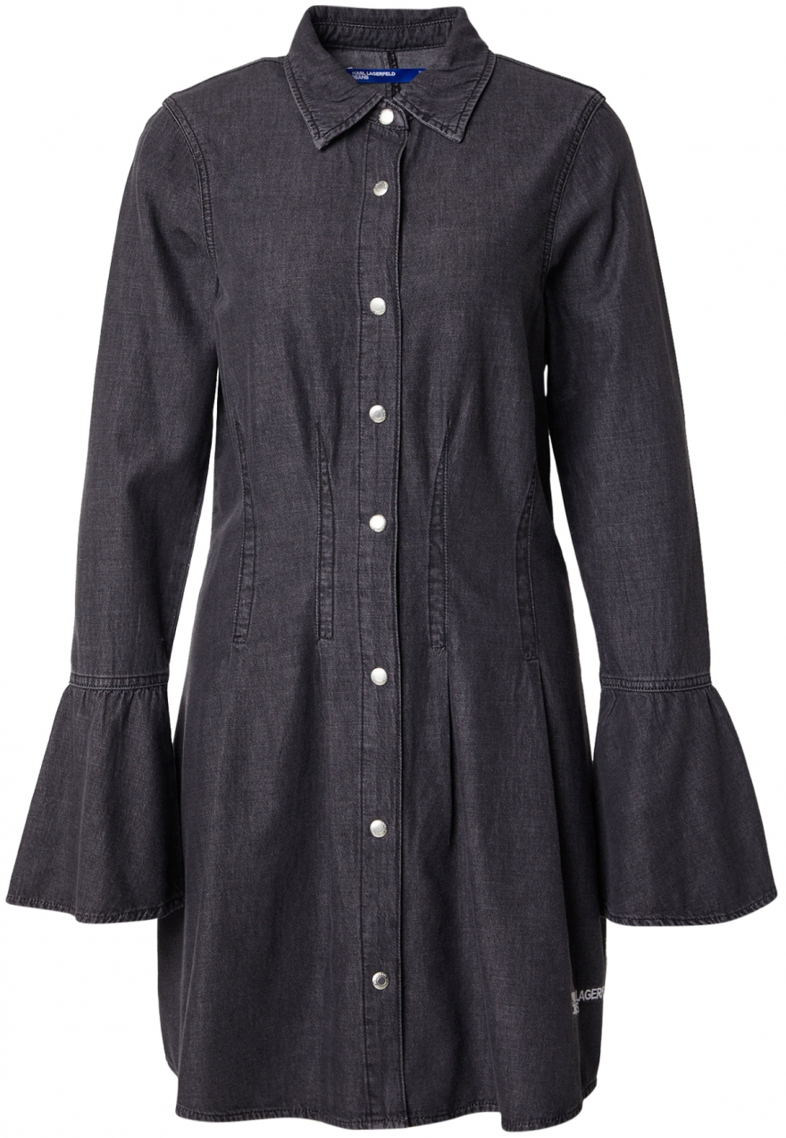 KARL LAGERFELD JEANS Košeľové šaty  čierny denim / biela