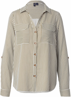 VERO MODA Blúzka 'BUMPY'  olivová / biela