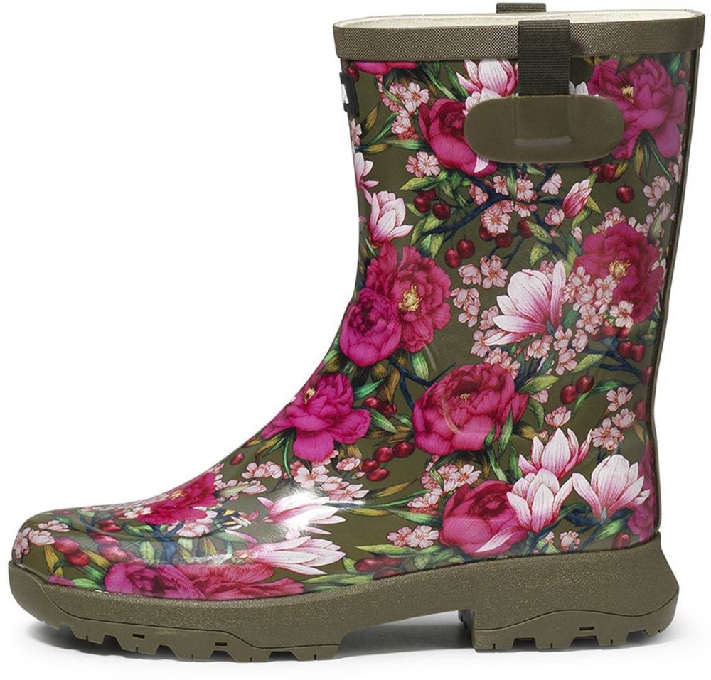 AIGLE Členkové čižmy 'Alya'  kaki / fuksia / svetloružová / biela