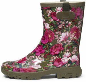 AIGLE Členkové čižmy 'Alya'  kaki / fuksia / svetloružová / biela