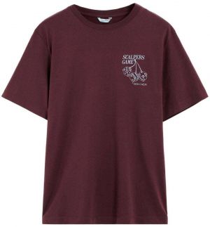 Scalpers Tričko 'Scdice'  červená / burgundská
