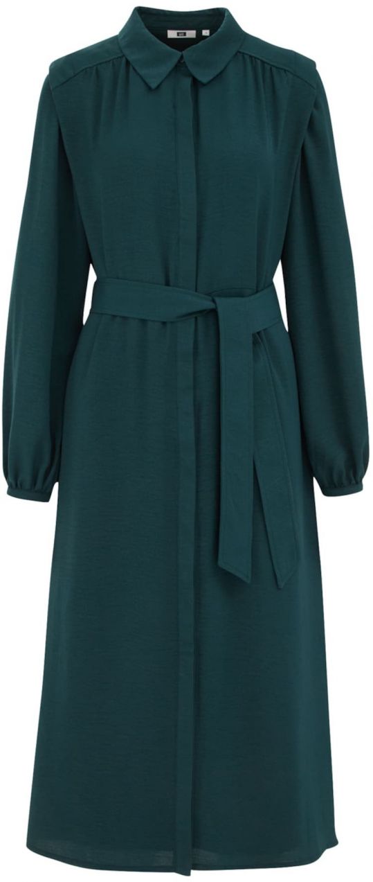 WE Fashion Košeľové šaty  tmavozelená