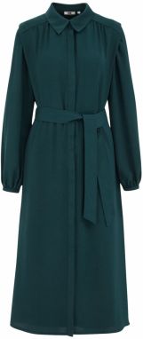 WE Fashion Košeľové šaty  tmavozelená