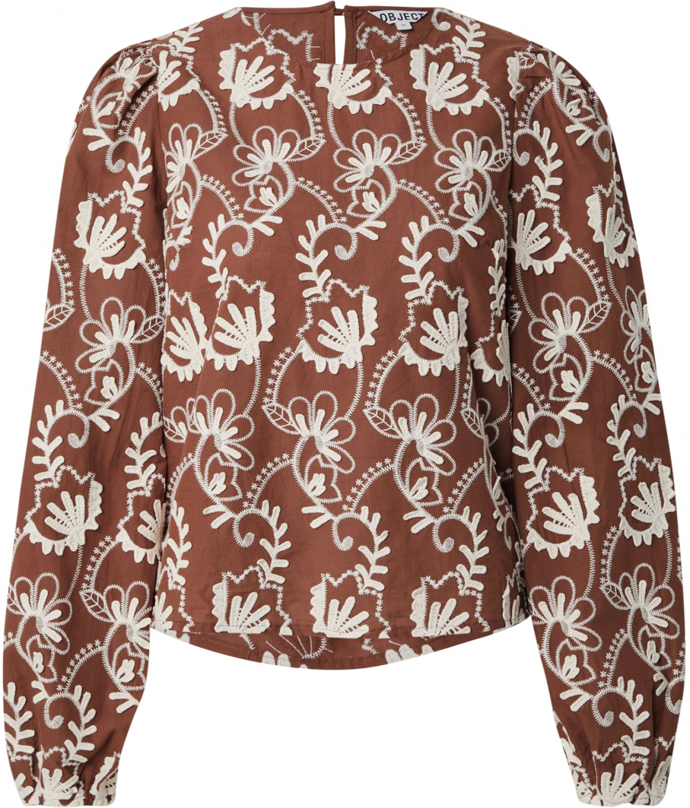 OBJECT Blúzka 'OBJMya'  hnedá / biela