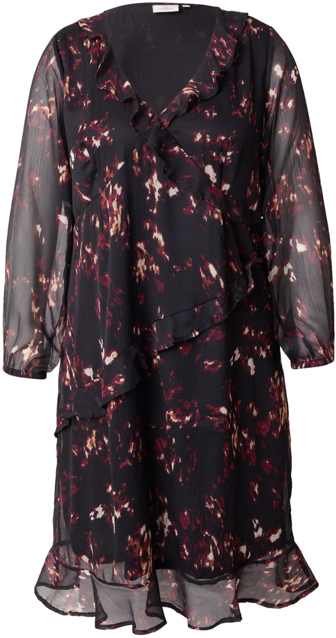 ONLY Carmakoma Šaty 'CARINDIGO'  béžová / vínovo červená / čierna