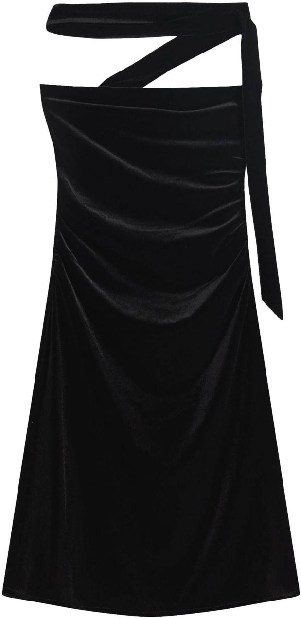 Bershka Kokteilové šaty  čierna