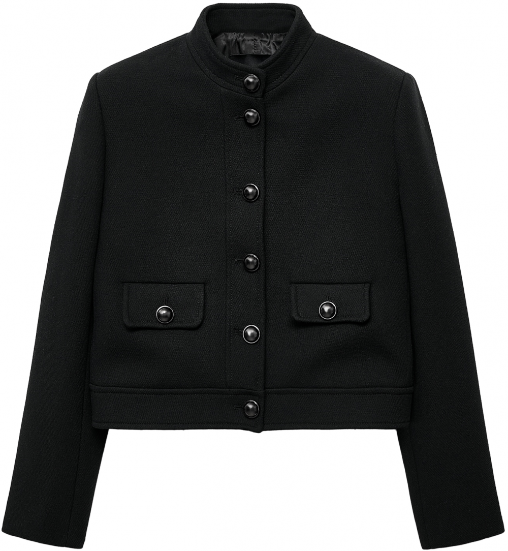 MANGO Prechodná bunda  čierna