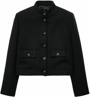 MANGO Prechodná bunda  čierna