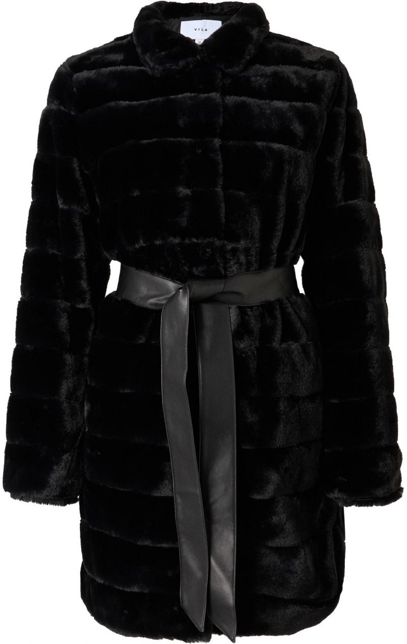 VILA Prechodný kabát 'VIKIMBERLY'  čierna