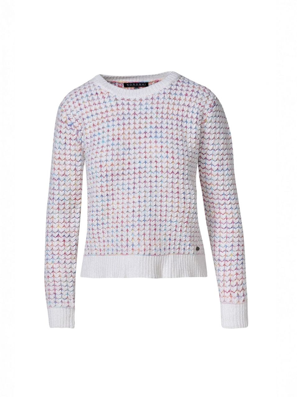 KOROSHI Sveter 'Chenille'  modrá / ružová / šedobiela