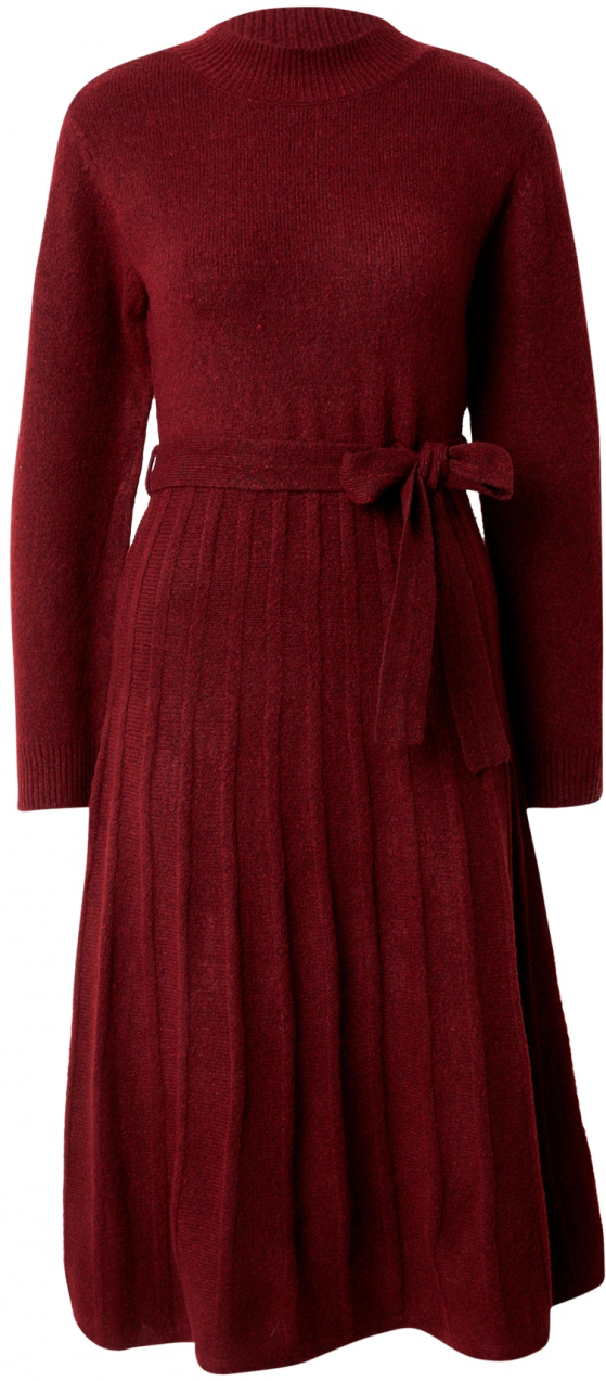 VILA Pletené šaty 'VITRINE BELTED'  červená