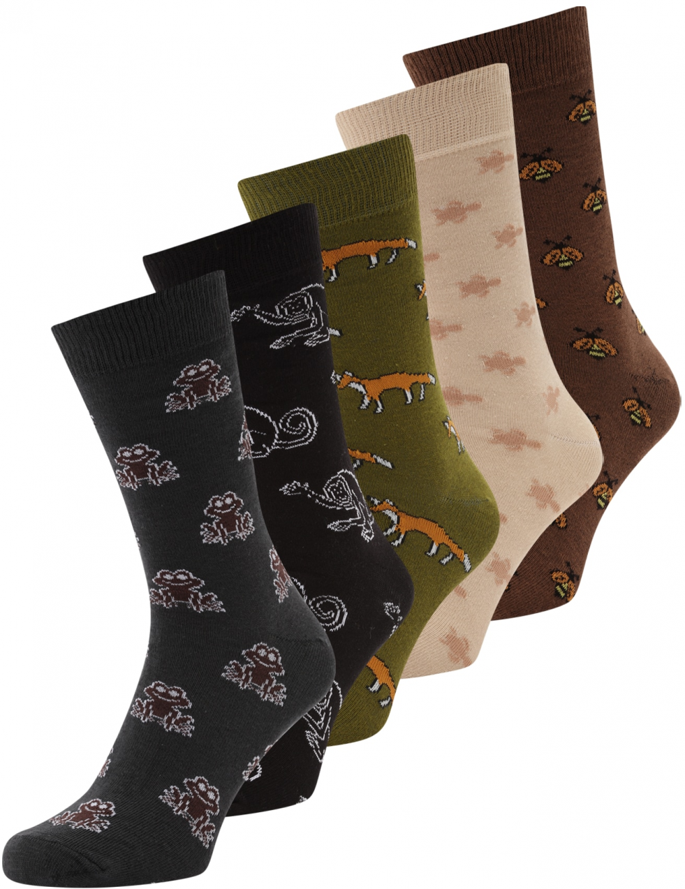 Trendyol Ponožky  béžová / tmavohnedá / tmavosivá / olivová / čierna