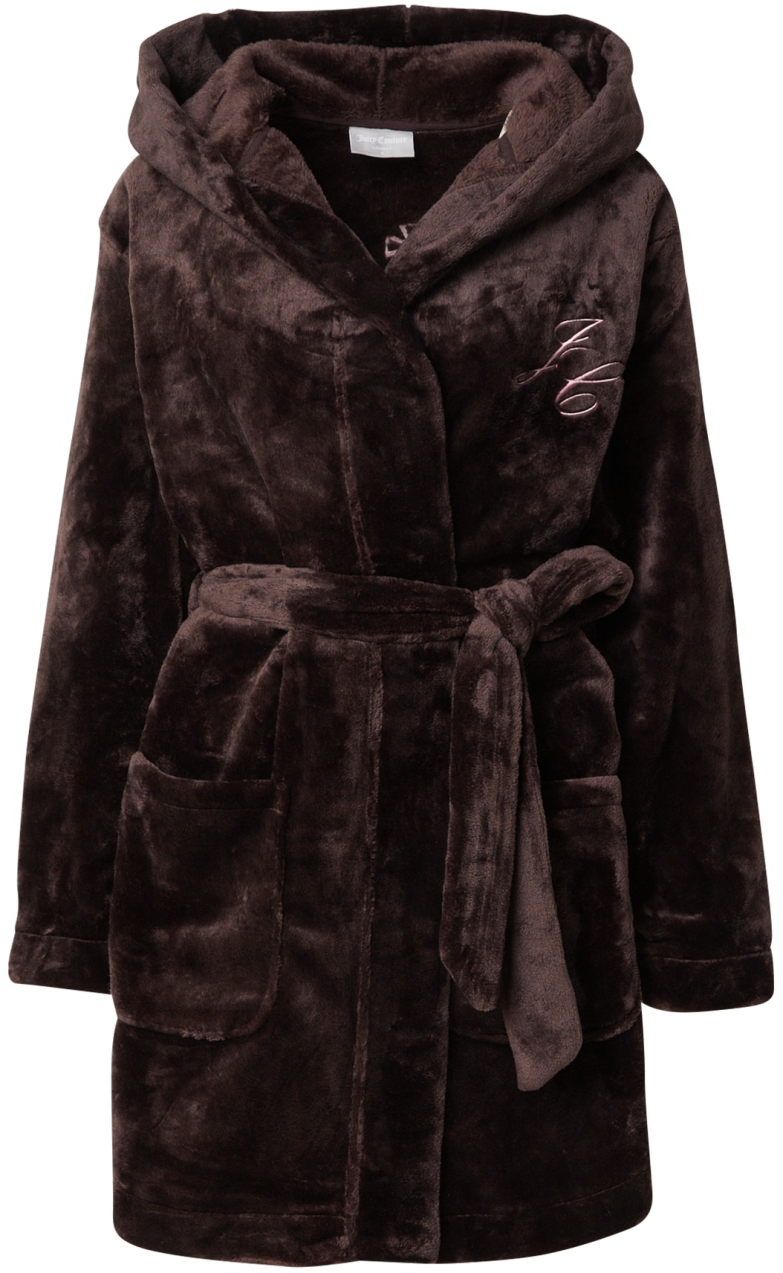 Juicy Couture Krátky župan  tmavohnedá / ružová / biela