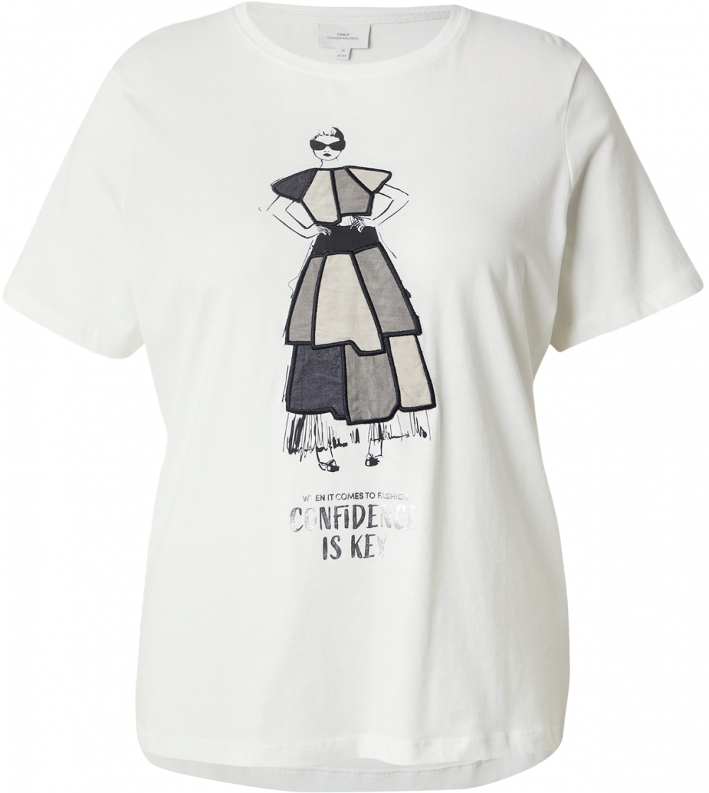 ONLY Carmakoma Tričko 'CARKITA'  sivá / čierna / strieborná / biela