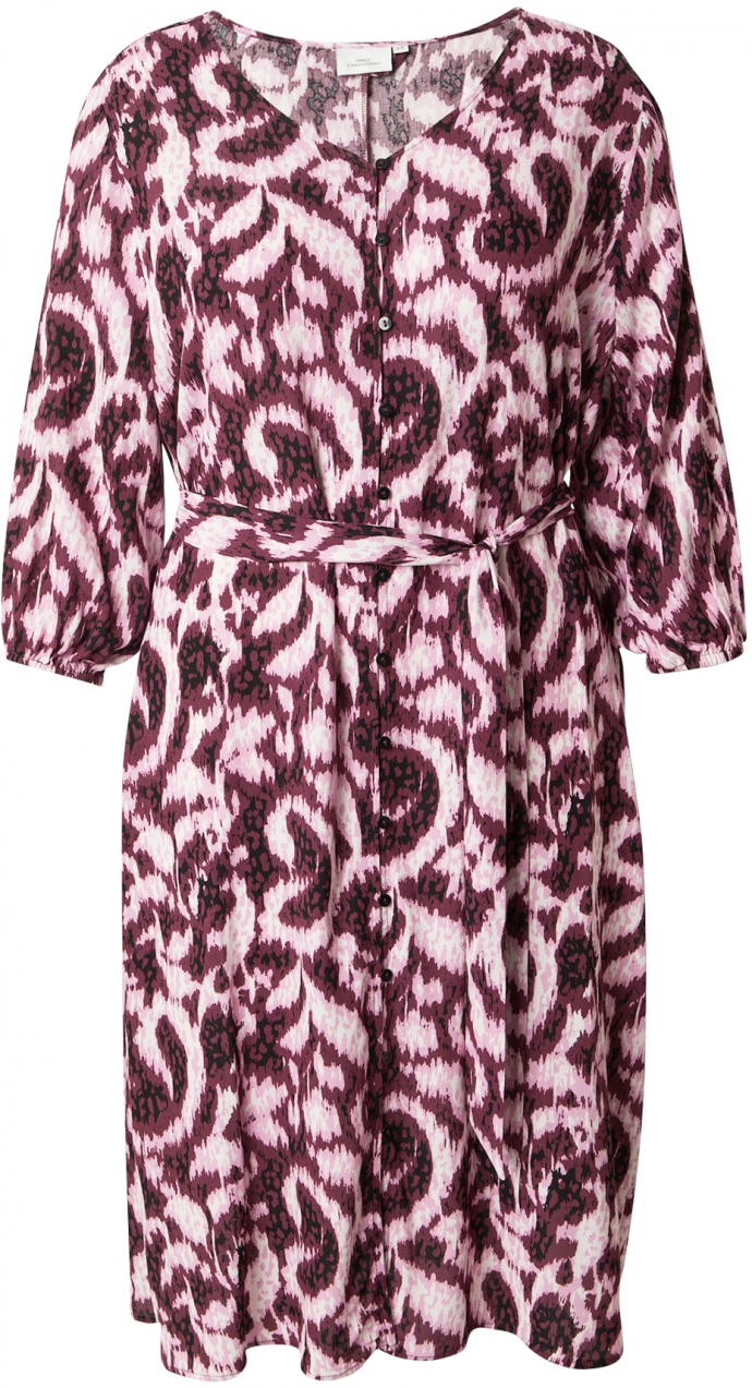 ONLY Carmakoma Košeľové šaty 'CARTYLA'  svetlofialová / čierna / biela