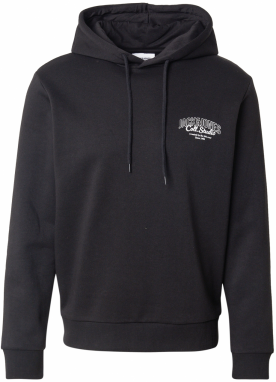 JACK & JONES Mikina 'JJMAKOTO'  čierna / biela