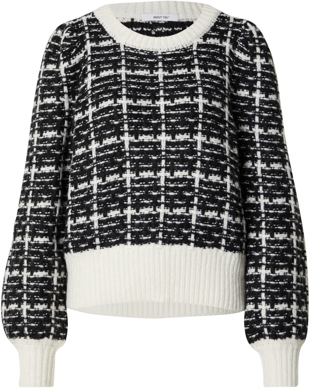 ABOUT YOU Sveter 'Eliza'  čierna / biela