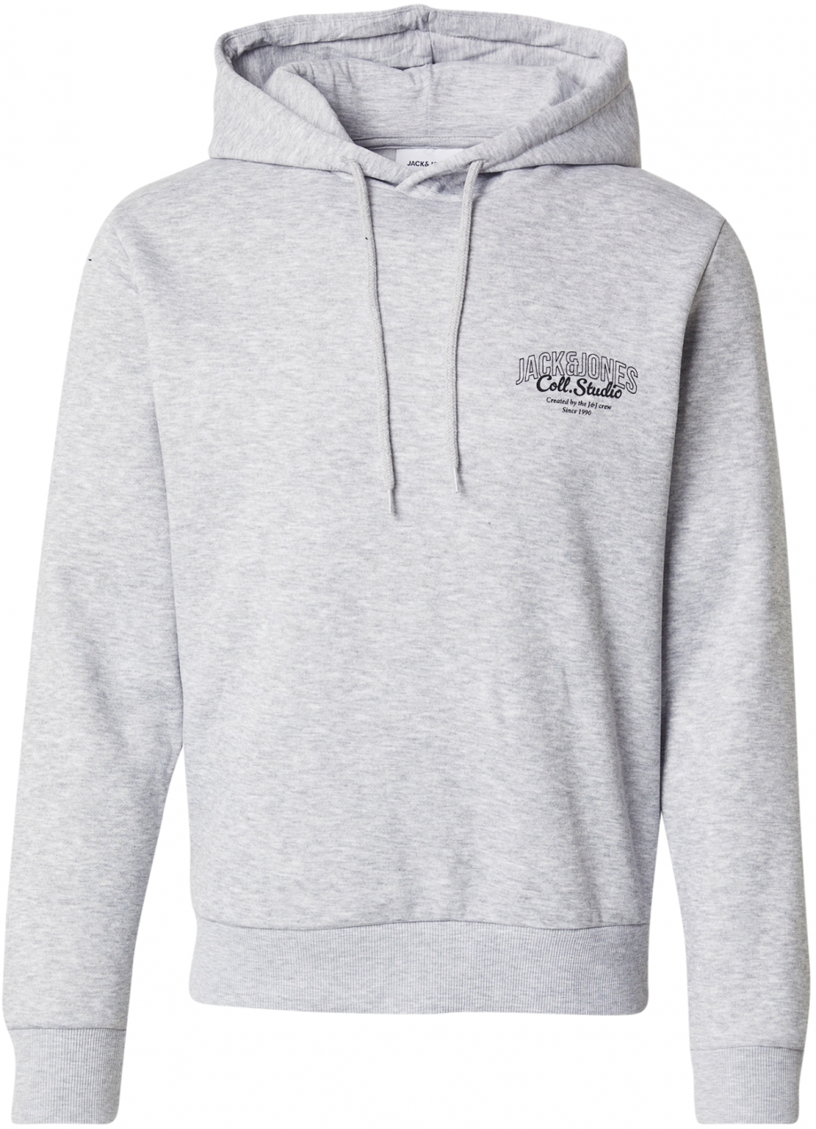 JACK & JONES Mikina 'JJMAKOTO'  sivá melírovaná / čierna