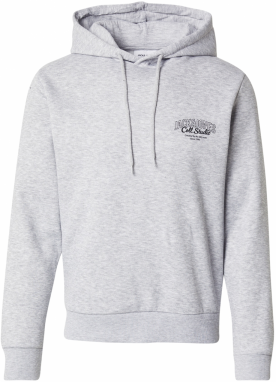 JACK & JONES Mikina 'JJMAKOTO'  sivá melírovaná / čierna
