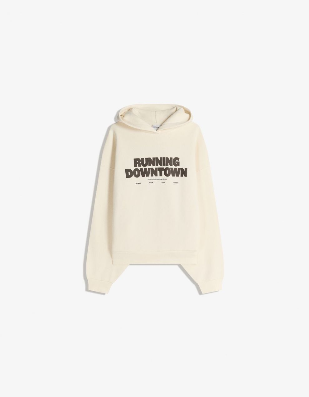 Bershka Mikina  nebielená / čierna