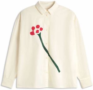 Thinking MU Blúzka 'Juana'  jedľová / tmavočervená / biela