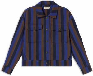 Thinking MU Prechodná bunda 'Frans'  námornícka modrá / kráľovská modrá / hnedá