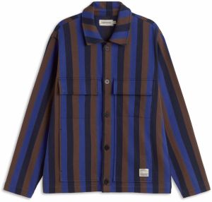 Thinking MU Košeľa 'Omar'  námornícka modrá / indigo / hnedá
