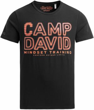CAMP DAVID Tričko  červená / čierna