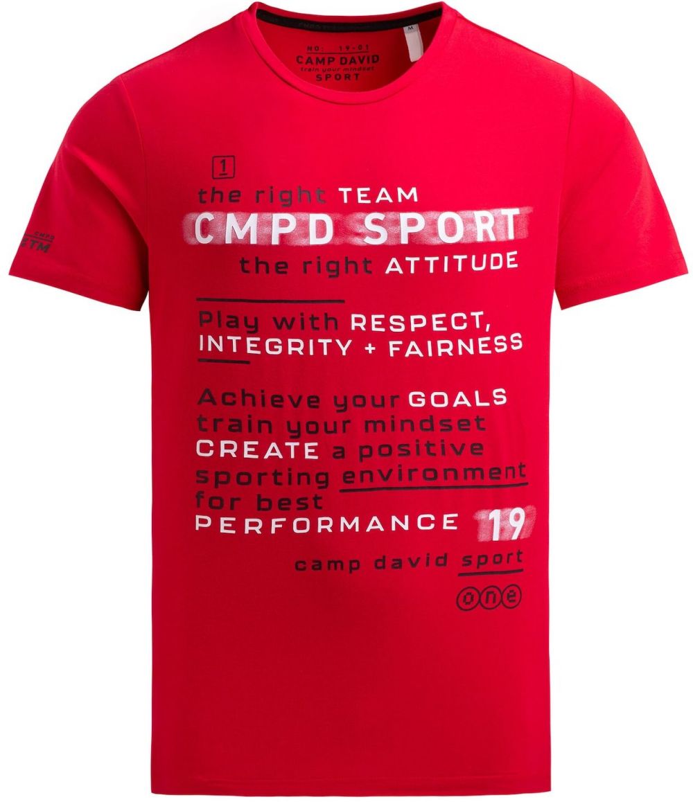 CAMP DAVID Tričko  červená / čierna / biela