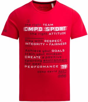 CAMP DAVID Tričko  červená / čierna / biela
