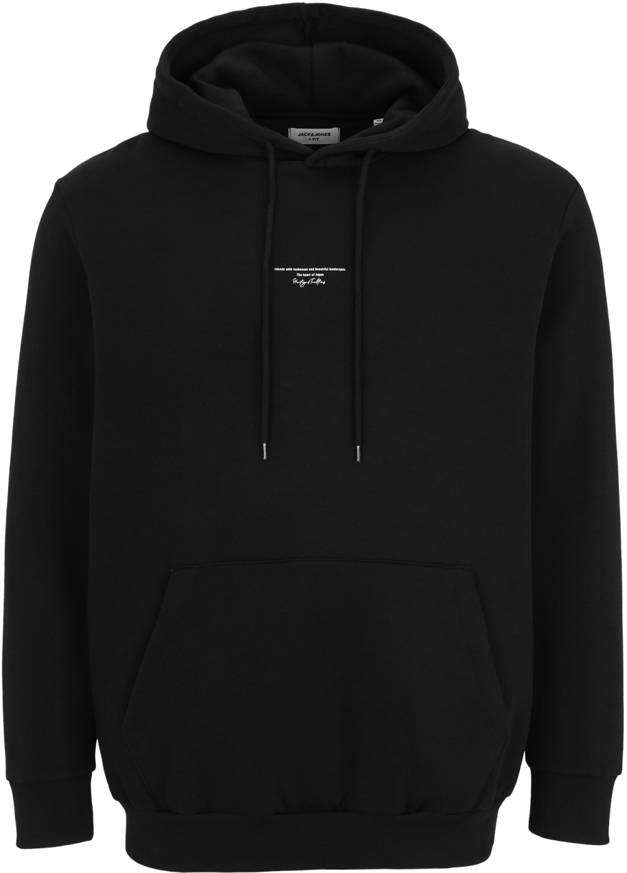 Jack & Jones Plus Mikina 'JJKENJI'  čierna / biela