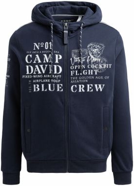 CAMP DAVID Tepláková bunda  námornícka modrá / biela