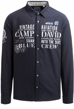 CAMP DAVID Košeľa  námornícka modrá / biela