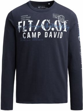 CAMP DAVID Tričko  modrá / námornícka modrá / biela