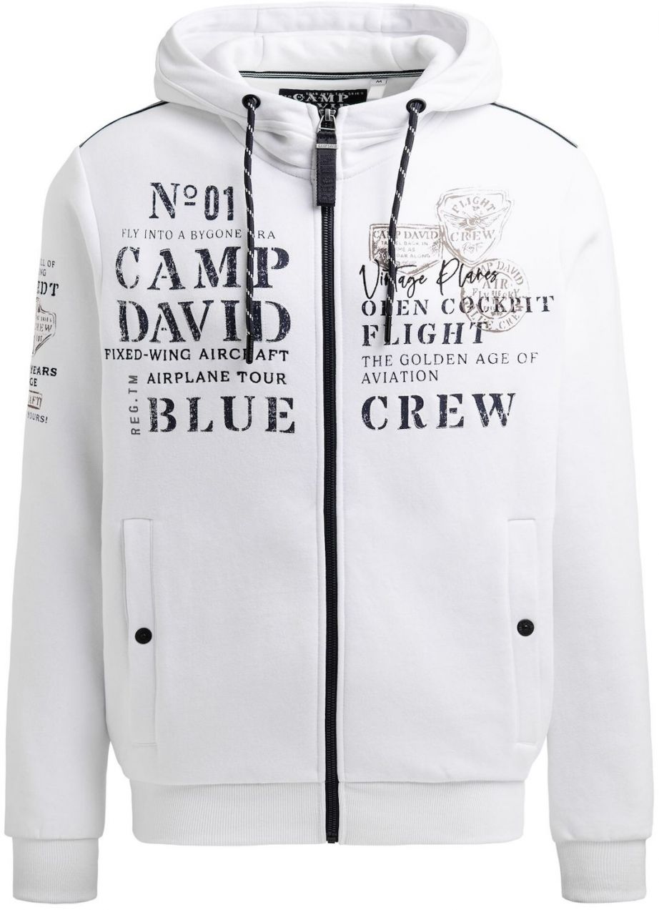 CAMP DAVID Tepláková bunda  čierna / biela